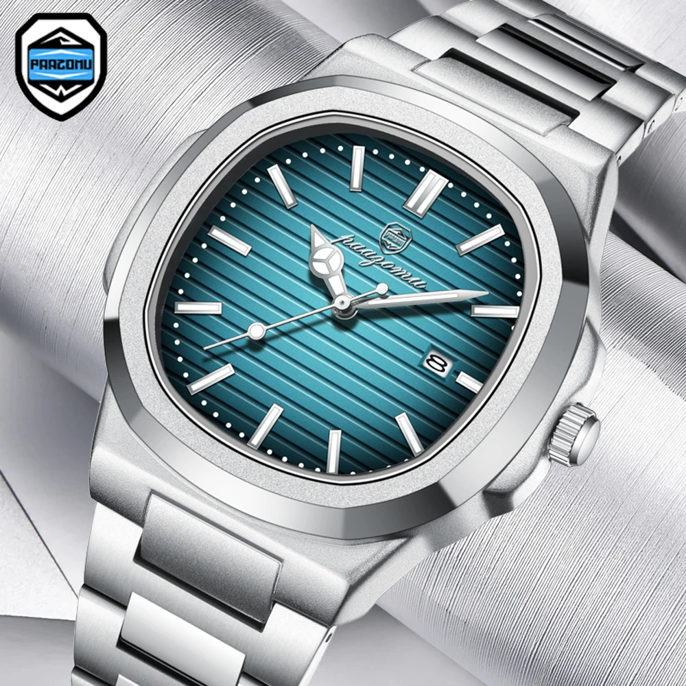 Paazomu Man Fashion Wristwatch Business Stainless Steel Band Quartz Men Watch Waterproof Luminous Date Square Men's Watches
Paazomu Man Fashion Wristwatch Business Stainless Steel Band Quartz Men Watch Waterproof Luminous Date Square Men's Watches