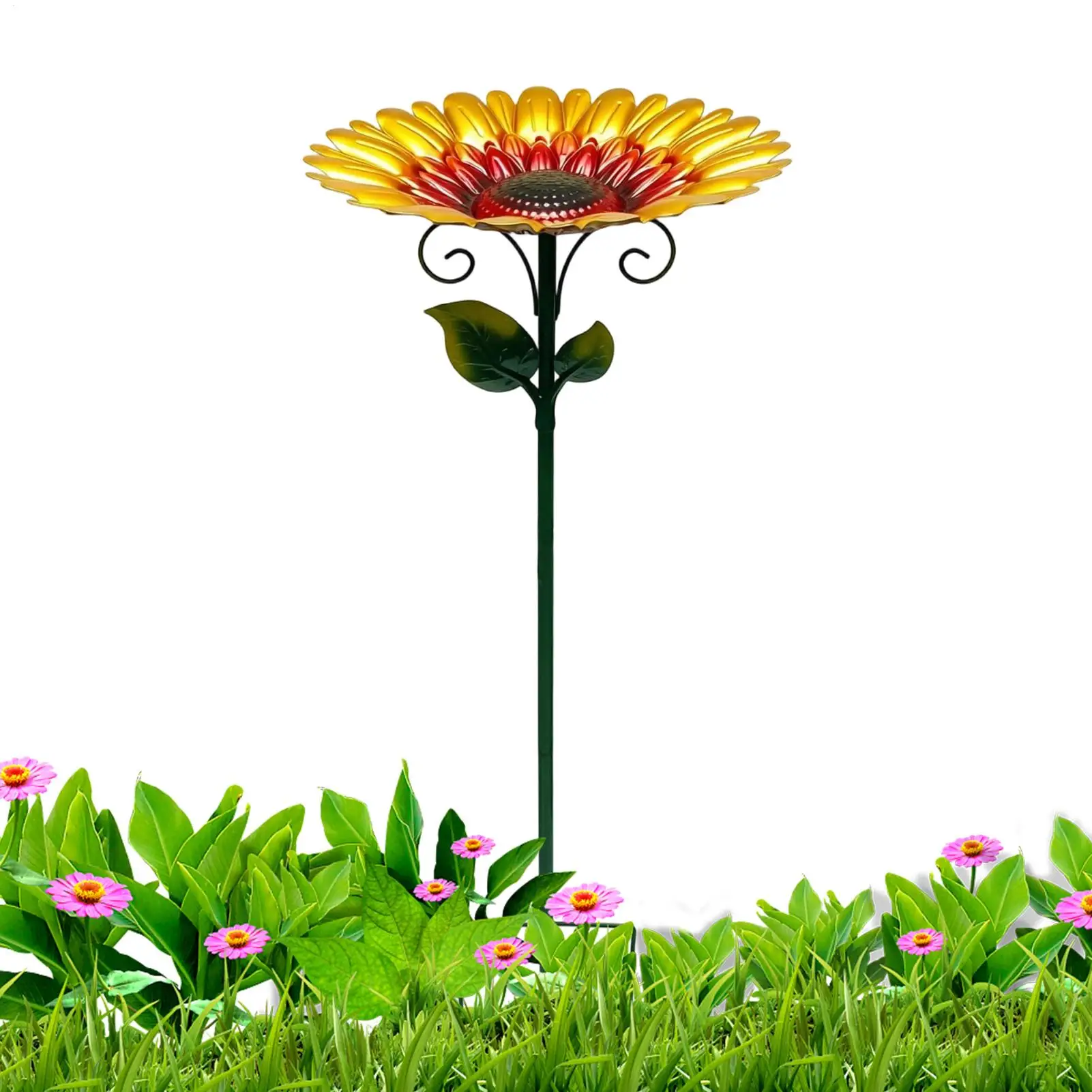 Flower Bird Bath Sunflower Metal Stake Weather-Resistant Water Tray Hummingbird Water Bowl Bath for Outdoor Garden Patio
Flower Bird Bath Sunflower Metal Stake Weather-Resistant Water Tray Hummingbird Water Bowl Bath for Outdoor Garden Patio