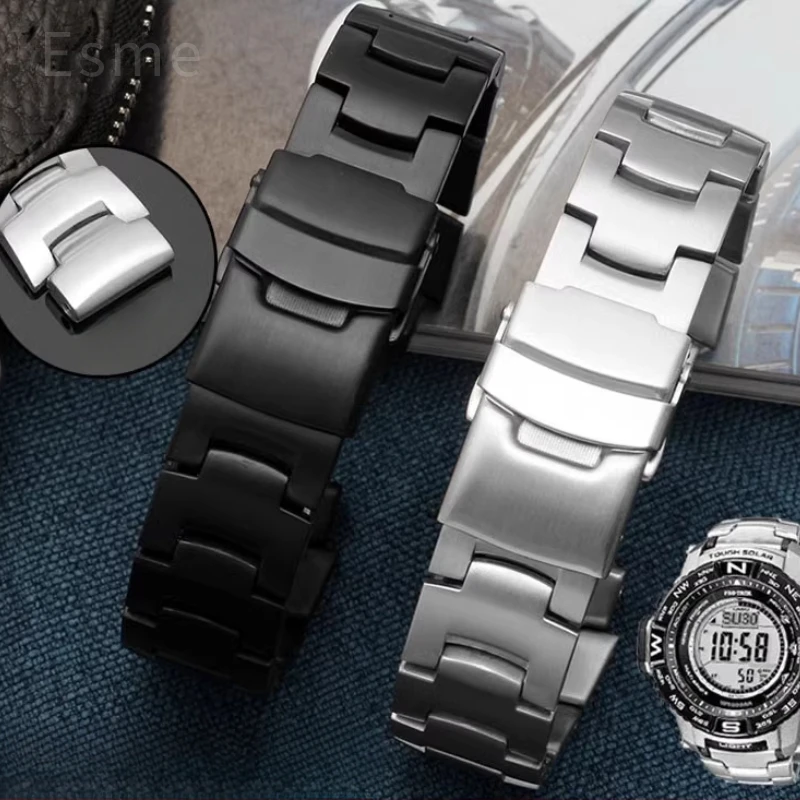 For Casio Stainless Steel Watch Strap PRG-260/550/250/500 PRW-3500/2500/5100 Flat Interface Folding Buckle Watchband 18mm
For Casio Stainless Steel Watch Strap PRG-260/550/250/500 PRW-3500/2500/5100 Flat Interface Folding Buckle Watchband 18mm
