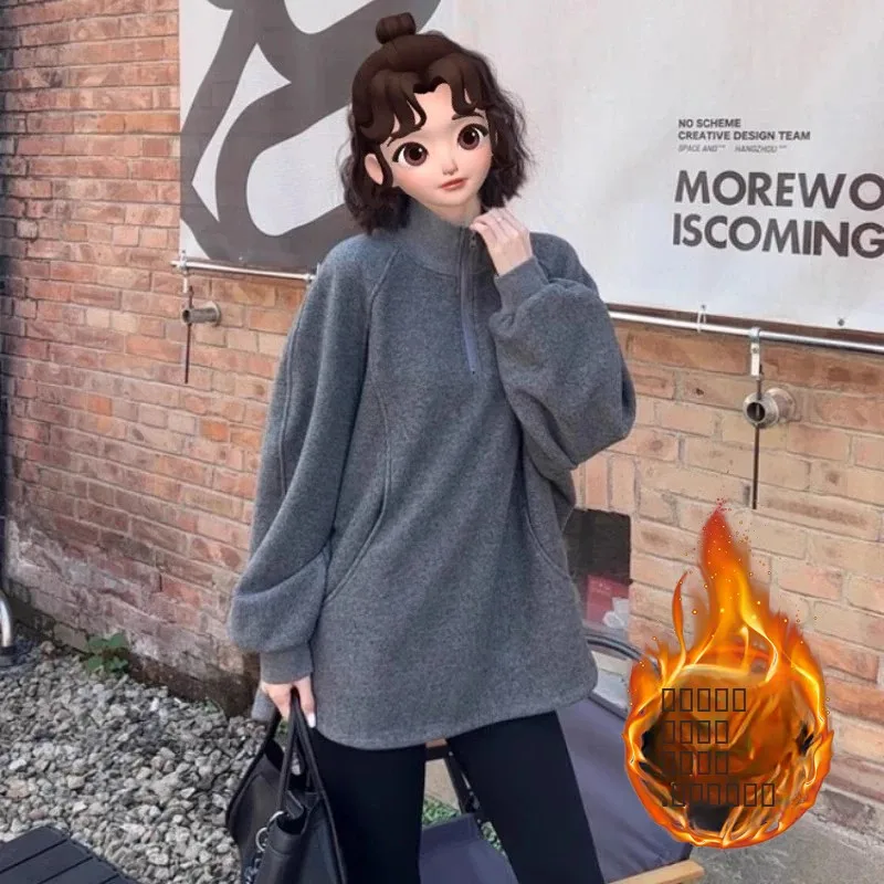 Женская утепленная толстовка с воротником-стойкой и флисовой подкладкой, новинка 2024 года, модная американская ретро-модель средней длины, базовый слой
Женская утепленная толстовка с воротником-стойкой и флисовой подкладкой, новинка 2024 года, модная американская ретро-модель средней длины, базовый слой