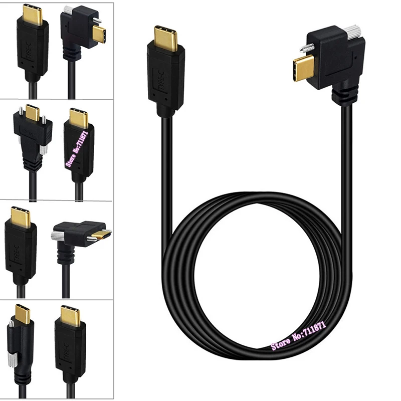 Straight Right Angle Elbow with screws fixed Gold plated Male to Male 10Gbps USB3.1 Type-C Male data charging cable Usb C Male
Straight Right Angle Elbow with screws fixed Gold plated Male to Male 10Gbps USB3.1 Type-C Male data charging cable Usb C Male
