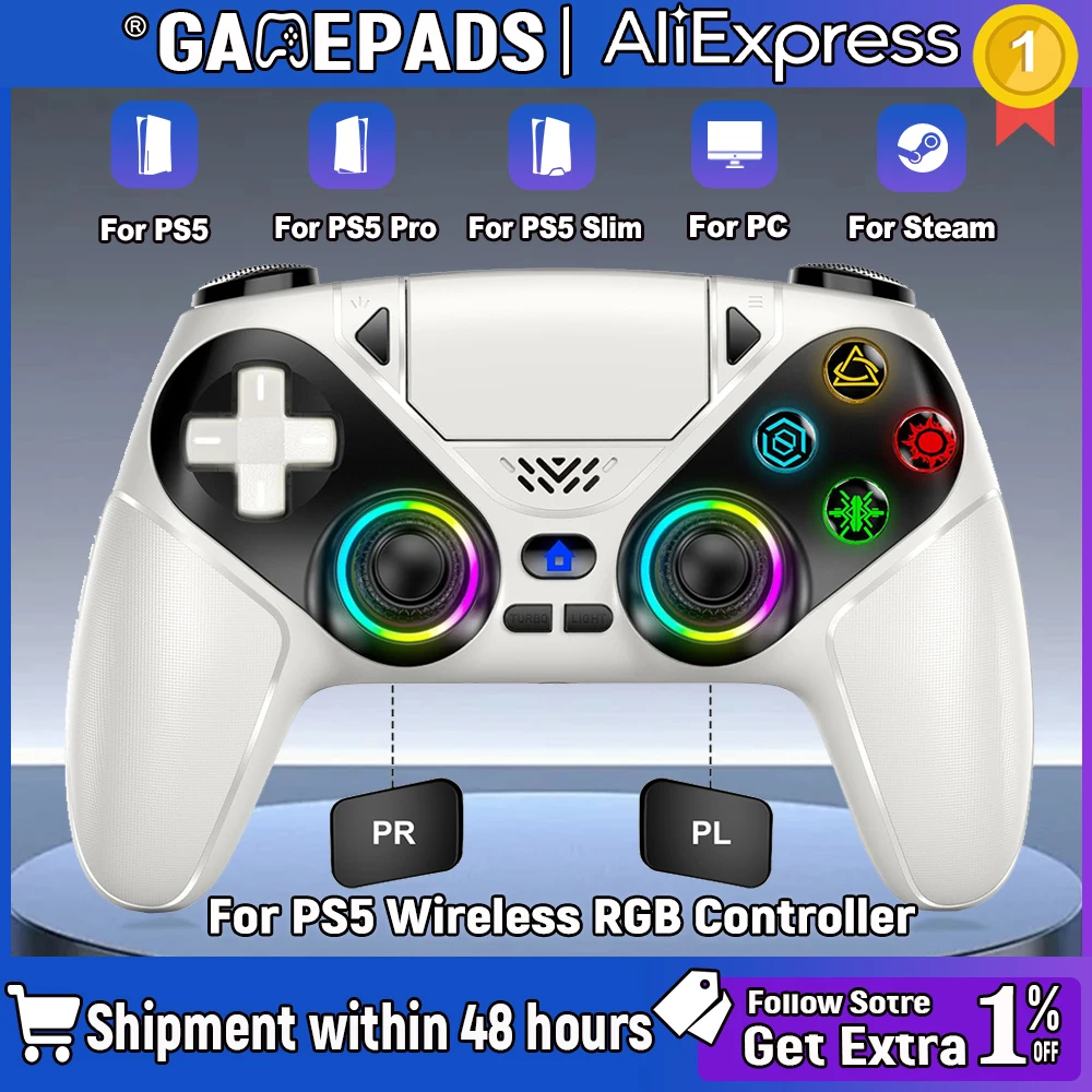 Wireless Controller Gamepad For Playstation 5 PS5 Console Gaming PS5 Controller With Turbo Dual Sense Vibrate Hall Joystick
Wireless Controller Gamepad For Playstation 5 PS5 Console Gaming PS5 Controller With Turbo Dual Sense Vibrate Hall Joystick