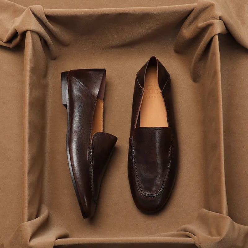 SHOEBOX Retro flat woman loafers new fashion style for spring and autumn 2025, shallow-mouth round-toe genuine leather shoes
SHOEBOX Retro flat woman loafers new fashion style for spring and autumn 2025, shallow-mouth round-toe genuine leather shoes