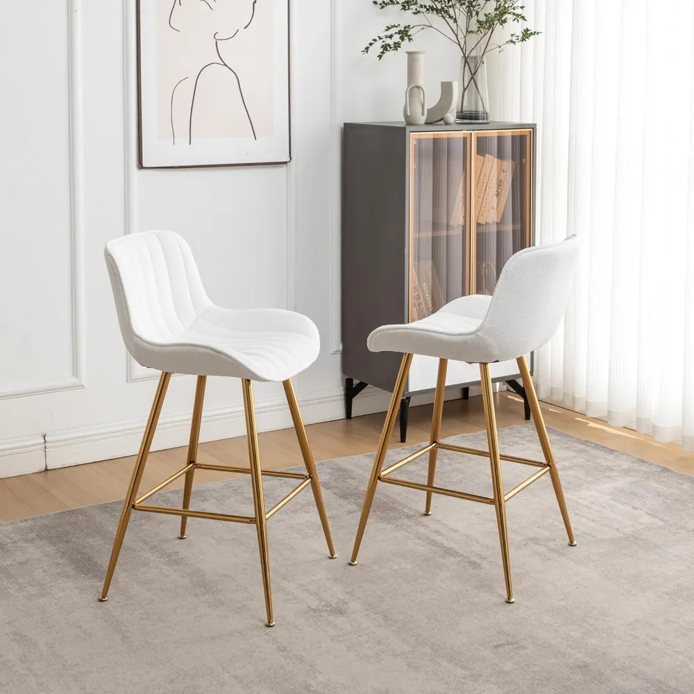 Modern Bar Stools Set of 2, comfortably designed 24" counter stools ,White Velvet Bar Stools for Kitchen
Modern Bar Stools Set of 2, comfortably designed 24" counter stools ,White Velvet Bar Stools for Kitchen