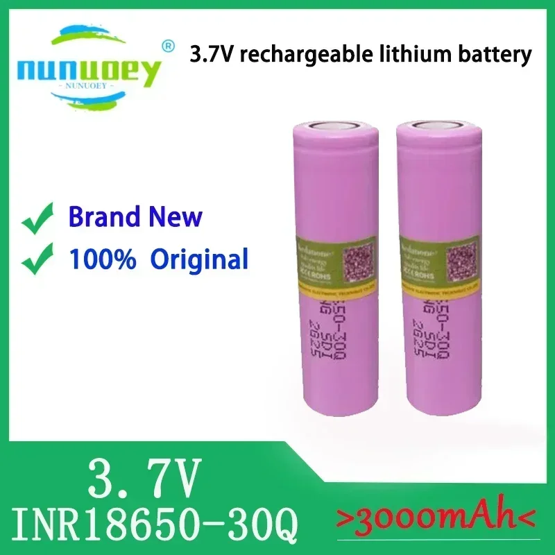 100% original INR 18650 battery 3.7V3000mAh 30Q lithium battery rechargeable high-power discharge 30A usable toy flashlight tool
100% original INR 18650 battery 3.7V3000mAh 30Q lithium battery rechargeable high-power discharge 30A usable toy flashlight tool