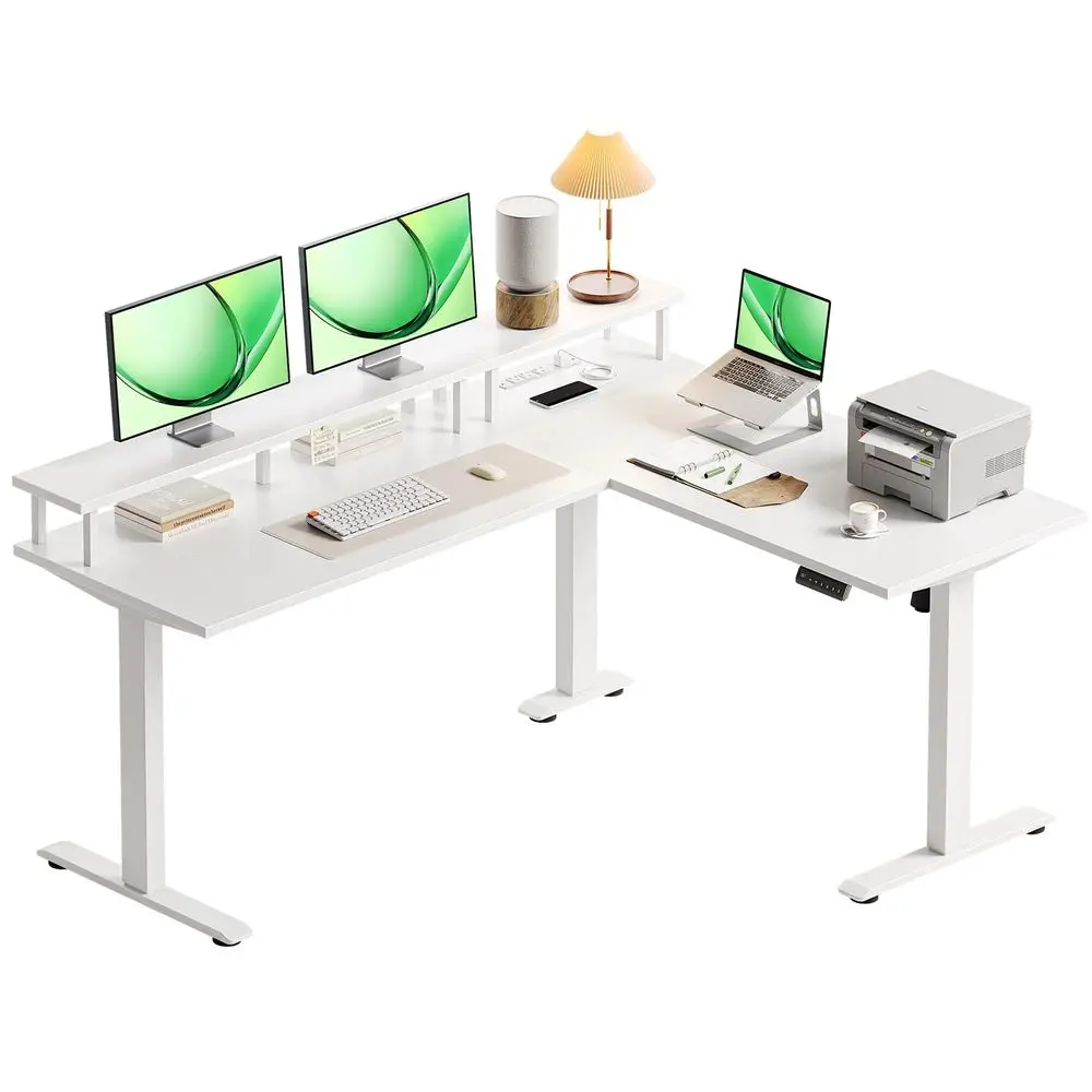 Electric LShaped Standing Desk, 59 Inch Height Adjustable Office Desk with Monitor Stand, SitStand Desk with Power Outlets, Lar
Electric LShaped Standing Desk, 59 Inch Height Adjustable Office Desk with Monitor Stand, SitStand Desk with Power Outlets, Lar