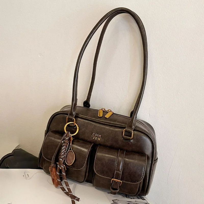 Women's Vintage Bowling Bag Multi-pocket Large Capacity Shoulder Bag Fashion New Underarm Bag Casual And Versatile Handbag
Women's Vintage Bowling Bag Multi-pocket Large Capacity Shoulder Bag Fashion New Underarm Bag Casual And Versatile Handbag