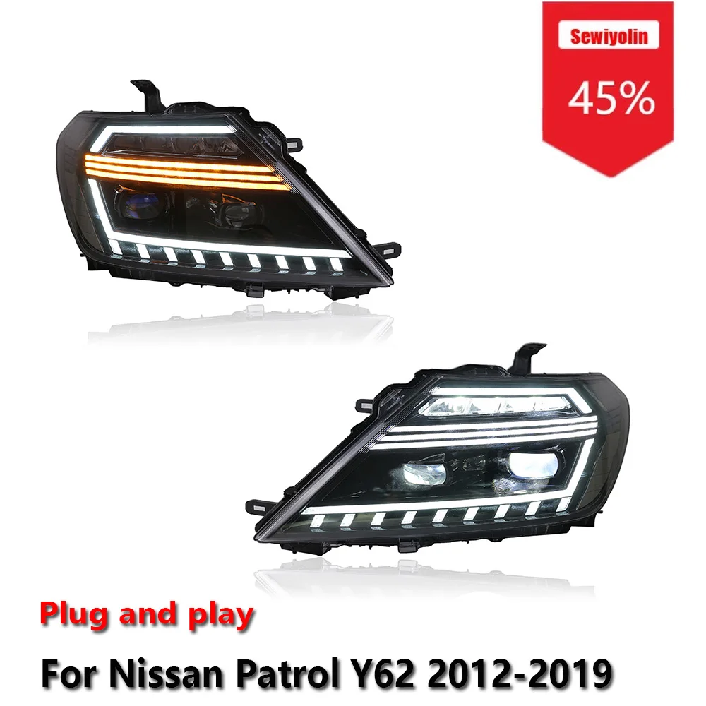 Sewiyolin Car LED Headlight Assemblies For Nissan Patrol Y62 2012-2019 Fog DRL Brake Turn Signal Lamp Plug and Play
Sewiyolin Car LED Headlight Assemblies For Nissan Patrol Y62 2012-2019 Fog DRL Brake Turn Signal Lamp Plug and Play