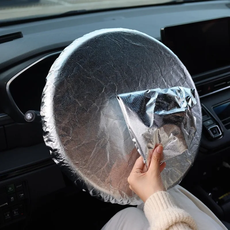 Auto Steering Wheel Sheath Silver Coated Cloth Car Steering Wheel Sun Block Sun Shade Cover Sunscreen Insulation Accessories
Auto Steering Wheel Sheath Silver Coated Cloth Car Steering Wheel Sun Block Sun Shade Cover Sunscreen Insulation Accessories