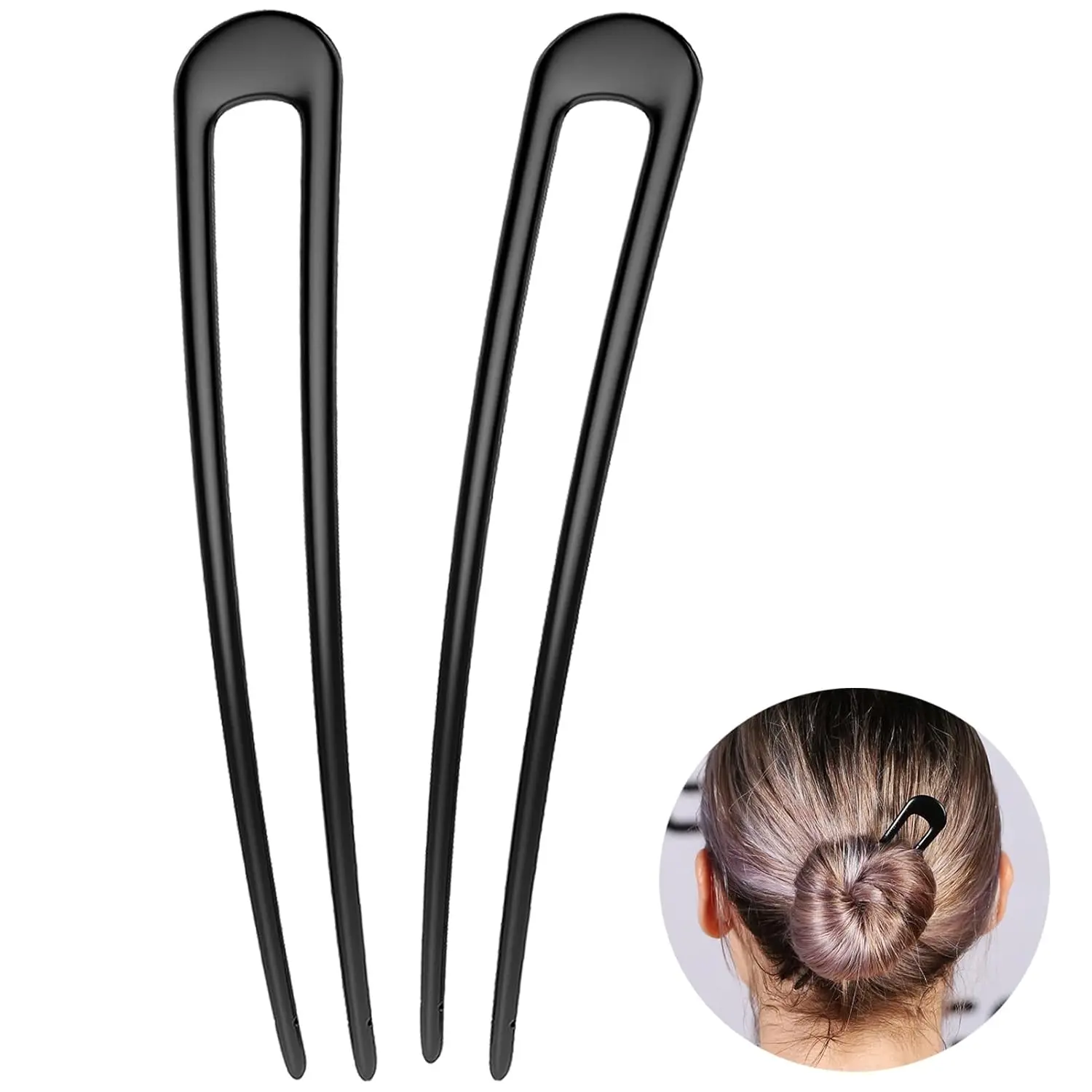 Extra Long U Shaped Hair Fork, 2 Prong Sticks for Thick Hair, French Hairpin for Women
Extra Long U Shaped Hair Fork, 2 Prong Sticks for Thick Hair, French Hairpin for Women