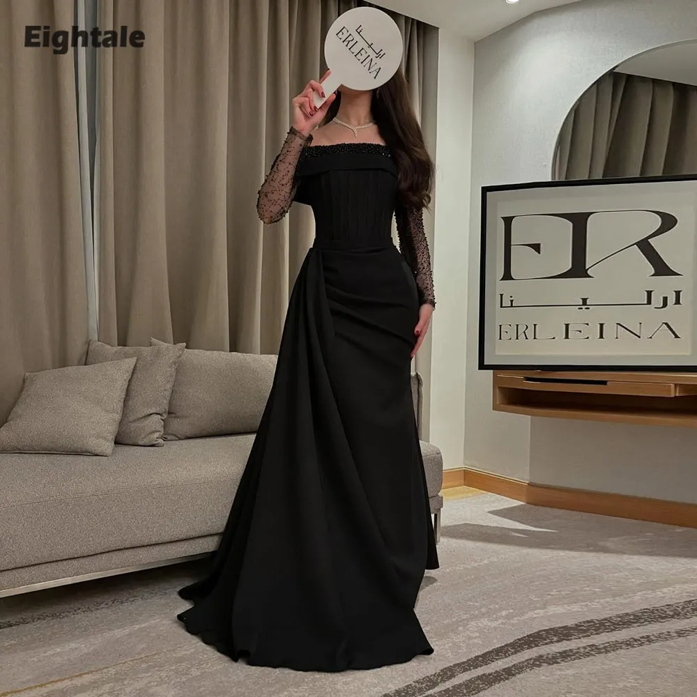 Eightale Arabic Evening Dress Strapless Customized Prom Satin Long Sleeves Mermaid Zipper Wedding Party Gown Vestidos De Gala
Eightale Arabic Evening Dress Strapless Customized Prom Satin Long Sleeves Mermaid Zipper Wedding Party Gown Vestidos De Gala