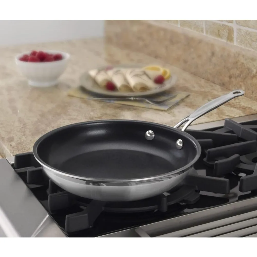 10-Inch Non-Stick Stainless Steel Skillet, Induction Compatible, Healthy Cooking for Home Chefs
10-Inch Non-Stick Stainless Steel Skillet, Induction Compatible, Healthy Cooking for Home Chefs