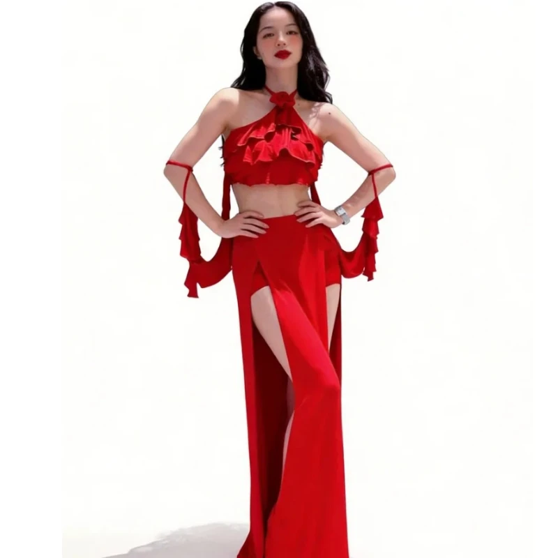 Girl's Belly Dancing Suit Practice Clothes Belly Dance Professional Suit for Women 2 Pieces Set Top + Long Skirt Short Sleeves
Girl's Belly Dancing Suit Practice Clothes Belly Dance Professional Suit for Women 2 Pieces Set Top + Long Skirt Short Sleeves