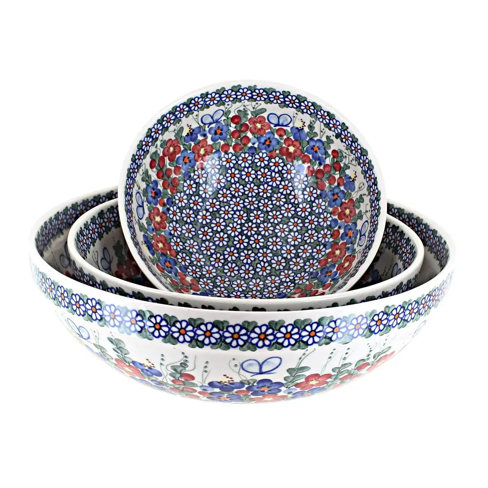 Rose Polish Pottery Red Garden Butterfly 3 Piece Serving Bowl Set 3 Serving Bowls Beautiful Serving Bowl for Special Occasions,
Rose Polish Pottery Red Garden Butterfly 3 Piece Serving Bowl Set 3 Serving Bowls Beautiful Serving Bowl for Special Occasions,