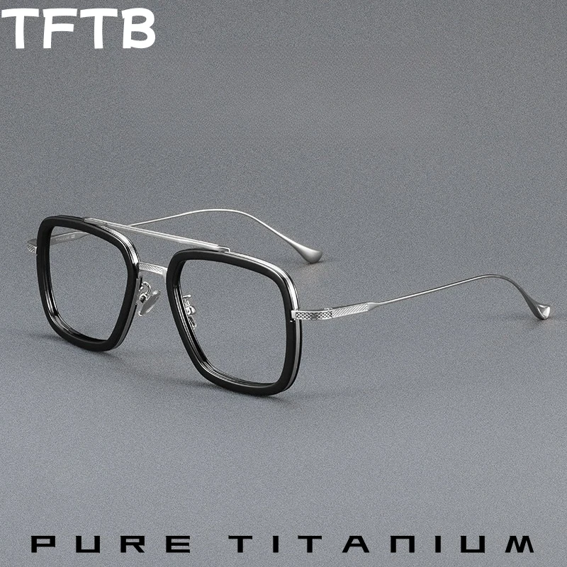 TFTB Fashion Men's Pilot Glasses Luxury Pure Titanium Iron Man Eyewear Big Size Optical Prescription Eyeglasses Frames 151mm
TFTB Fashion Men's Pilot Glasses Luxury Pure Titanium Iron Man Eyewear Big Size Optical Prescription Eyeglasses Frames 151mm