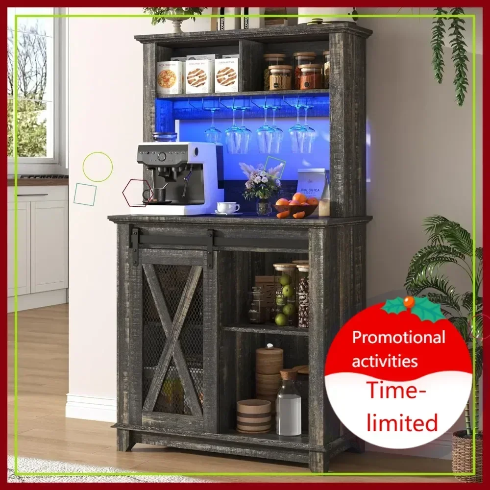 Hot sales31.5" Farmhouse Coffee Bar Cabinet with LED Lights, Sliding Barn Door, Wine Rack & Storage for Kitchen Dining
Hot sales31.5" Farmhouse Coffee Bar Cabinet with LED Lights, Sliding Barn Door, Wine Rack & Storage for Kitchen Dining