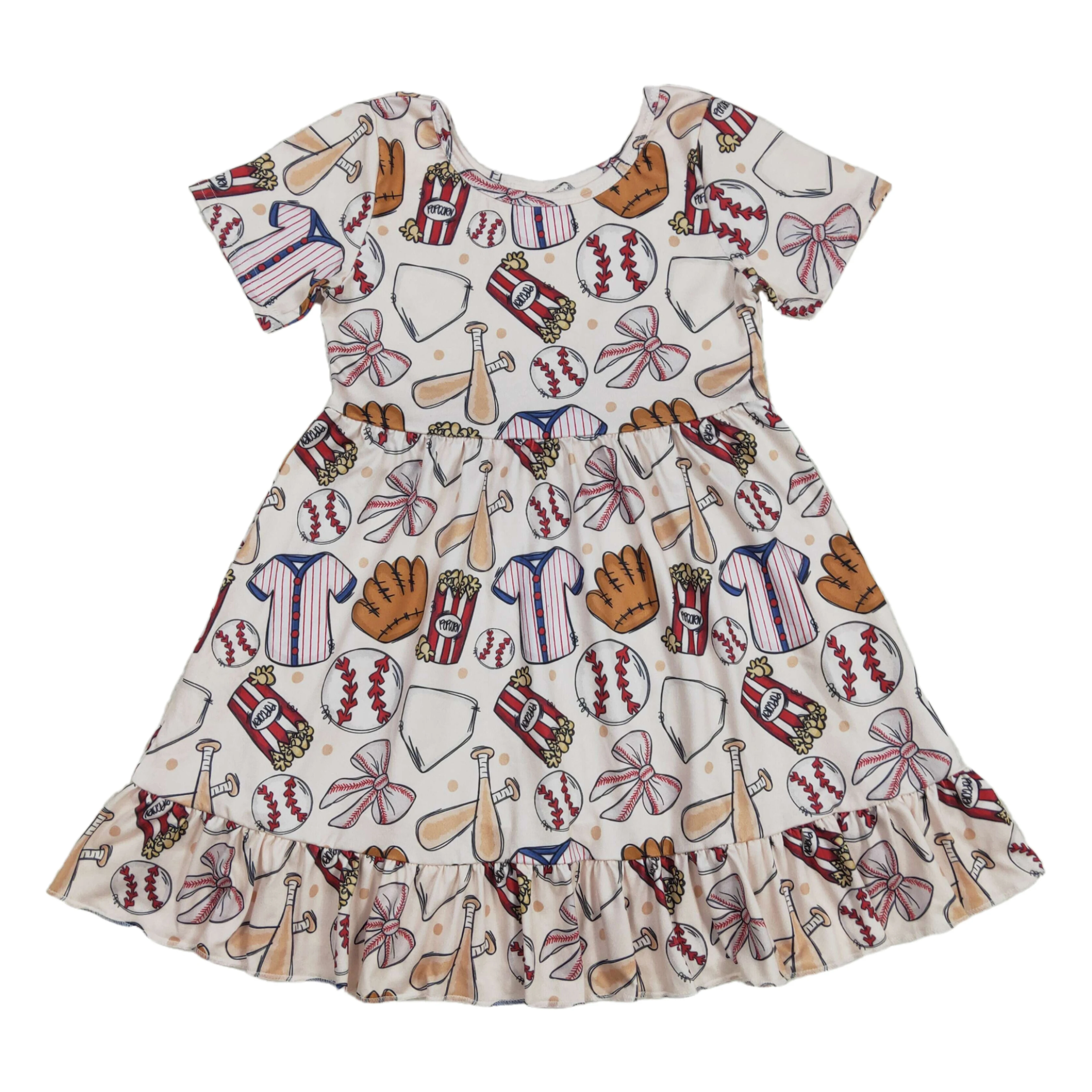 Wholesale New Baby Girls Baseball Bows Short Sleeve Knee Length Dresses Infant Summer Clothes Kids Children Ruffles Clothing
Wholesale New Baby Girls Baseball Bows Short Sleeve Knee Length Dresses Infant Summer Clothes Kids Children Ruffles Clothing