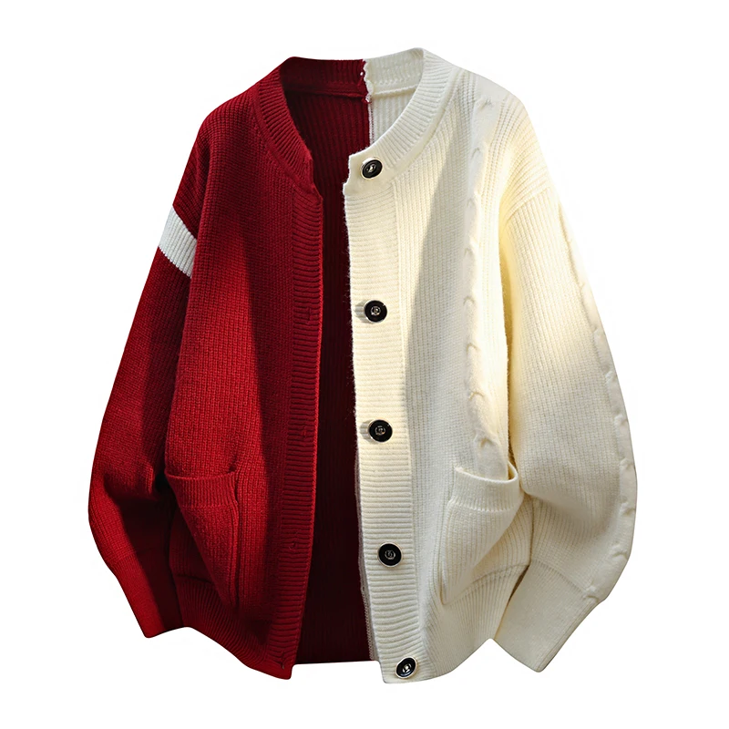 Двухцветный вязаный свитер-куртка мужской, винтажный, модный, в стиле High Street, свободный, повседневный, весна-осень, новый, в корейском стиле
Двухцветный вязаный свитер-куртка мужской, винтажный, модный, в стиле High Street, свободный, повседневный, весна-осень, новый, в корейском стиле