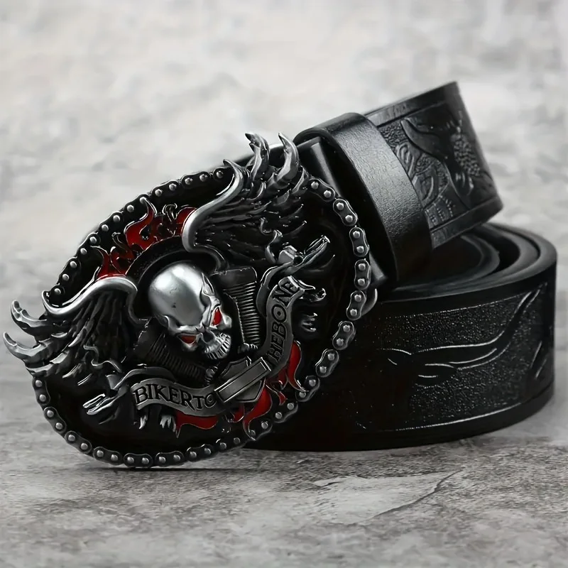 1pcs PU Leather Biker Style Skull Flame Buckle Belt Unisex Retro Embossed Decorative Belt
1pcs PU Leather Biker Style Skull Flame Buckle Belt Unisex Retro Embossed Decorative Belt