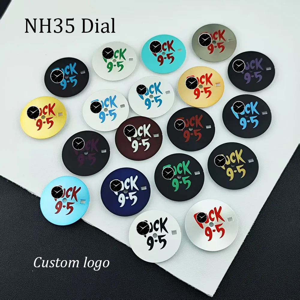 NH35 dial 9-5 date dial custom logo dial 28.5mm men's watch accessories suitable for NH35 movement watch accessories
NH35 dial 9-5 date dial custom logo dial 28.5mm men's watch accessories suitable for NH35 movement watch accessories