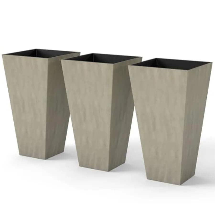 Outdoor tall planters set of 3 28 in tapered grey polyresin planters with drainage holes for porch patio and indoor decor
Outdoor tall planters set of 3 28 in tapered grey polyresin planters with drainage holes for porch patio and indoor decor