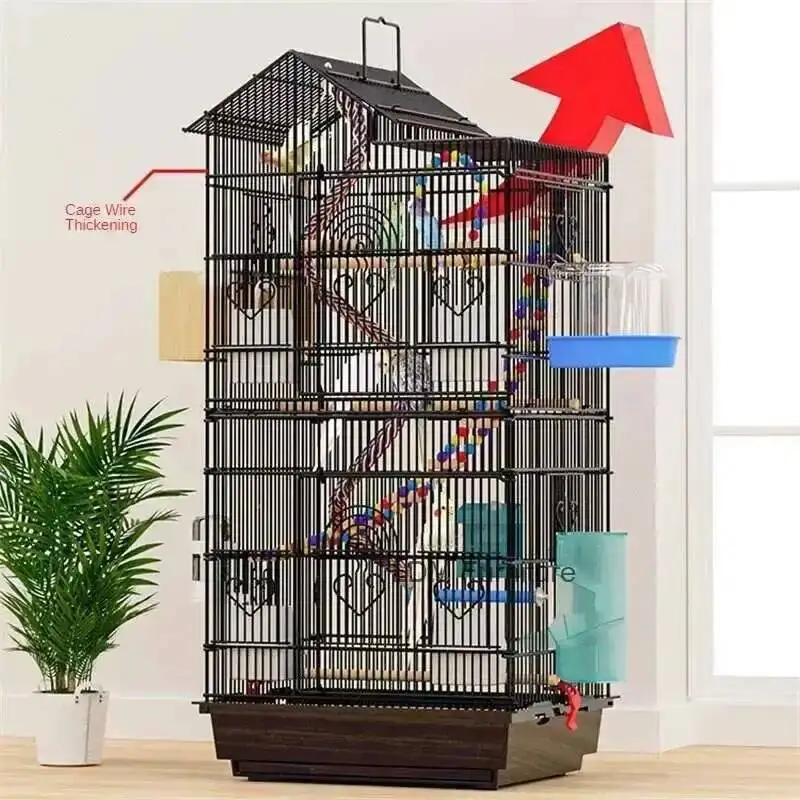 Large Budgie Bird Parrot Cage Breeding Bird Home Cage Special Cages Black Phoenix Metal Peony Viewing Villa Bird House
Large Budgie Bird Parrot Cage Breeding Bird Home Cage Special Cages Black Phoenix Metal Peony Viewing Villa Bird House