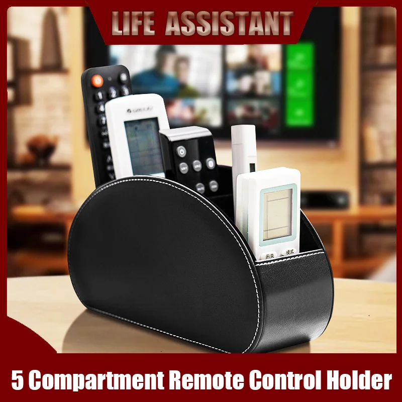 5 Compartment Remote Control Holder - PU Leather Organizer for TV, DVD, Blu-ray, Media Player and Controller - Desktop Organizer
5 Compartment Remote Control Holder - PU Leather Organizer for TV, DVD, Blu-ray, Media Player and Controller - Desktop Organizer