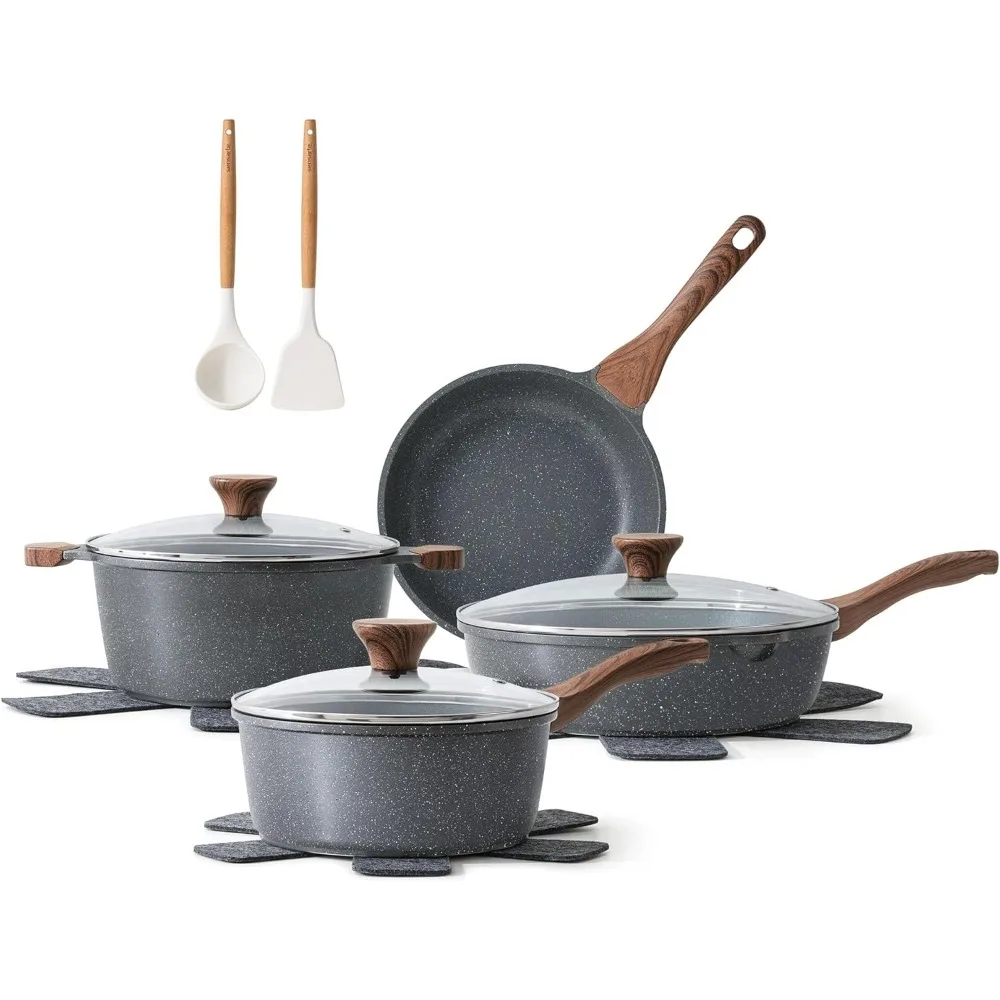 Nonstick Cookware Set , Non Stick Pots and Pans Set with Swiss Granite Coating, Non-toxic Kitchen Cooking Set,
Nonstick Cookware Set , Non Stick Pots and Pans Set with Swiss Granite Coating, Non-toxic Kitchen Cooking Set,