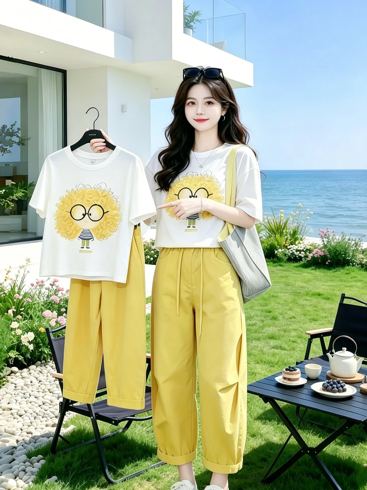 Unique Beautiful Print Set Summer New Women's Breathable Lightweight Short Sleeve Wide Leg Pants Two Piece Suit Commute Style
Unique Beautiful Print Set Summer New Women's Breathable Lightweight Short Sleeve Wide Leg Pants Two Piece Suit Commute Style