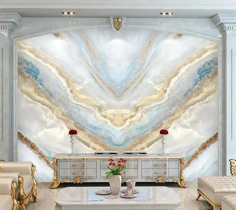 Customized products Wallpaper 3D Marble Pattern Landscape Flower Sunrise Background Wall Stone Vein Fashion Aegean Sea Stone 3 D