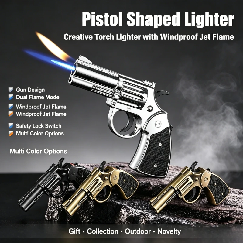 New Premium Cigar Torch Lighter Pistol Shape Windproof Metal Butane Refillable Switchable Flame Smoking Accessory for Men
New Premium Cigar Torch Lighter Pistol Shape Windproof Metal Butane Refillable Switchable Flame Smoking Accessory for Men