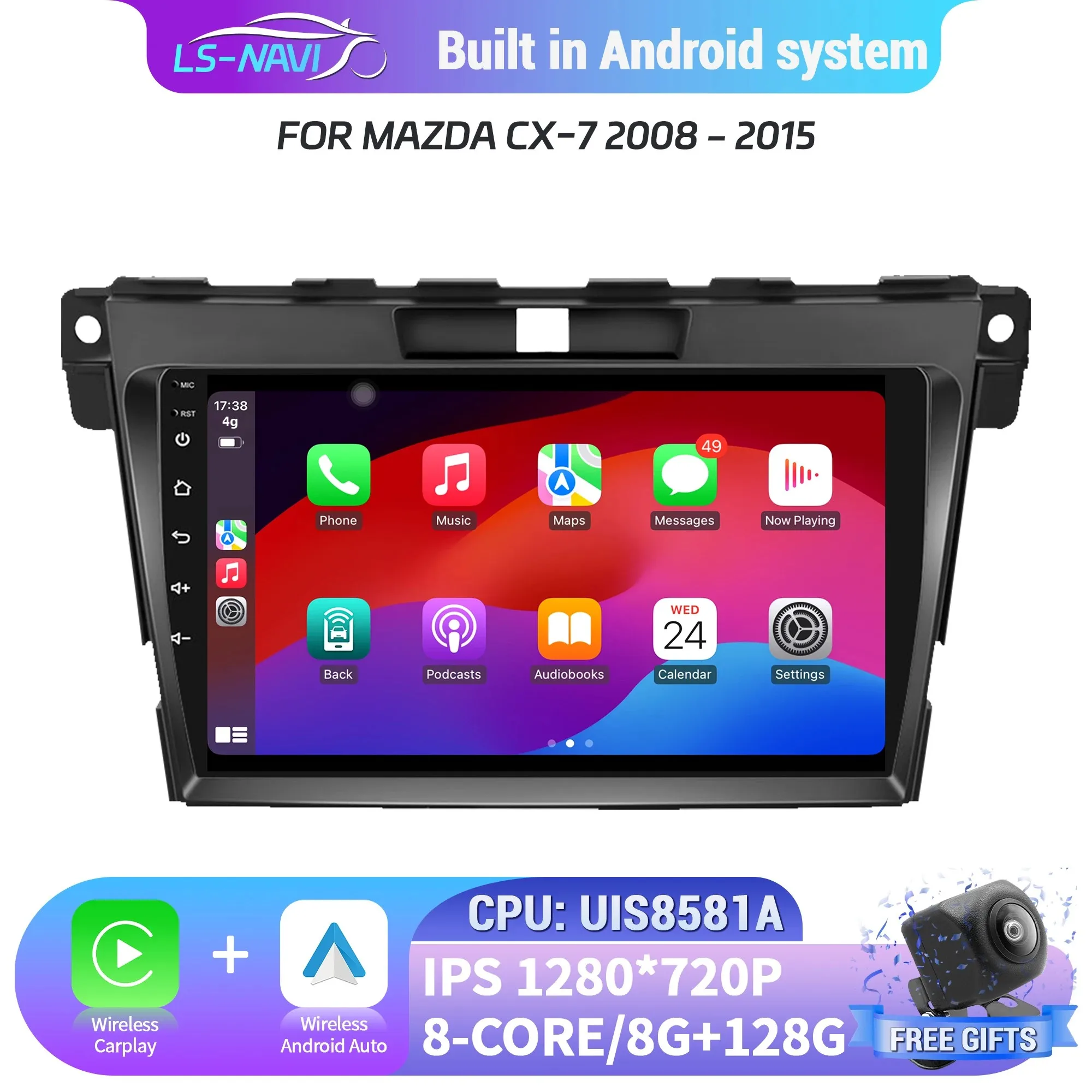For Mazda CX-7 2008-2015 Android 14 Car Radio Navigation 4G GPS Wireless Bluetooth Carplay Stereo Multimedia Touch Screen
For Mazda CX-7 2008-2015 Android 14 Car Radio Navigation 4G GPS Wireless Bluetooth Carplay Stereo Multimedia Touch Screen