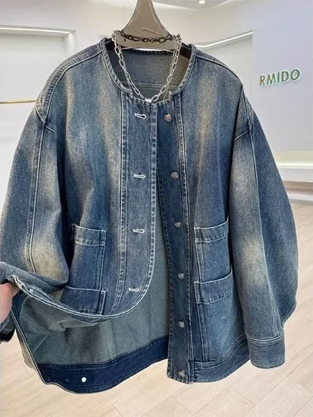 plus Size 300 Pou High End European round Ne Single Button Multi ket adient ex Spring New Denim Jaet
plus Size 300 Pou High End European round Ne Single Button Multi ket adient ex Spring New Denim Jaet