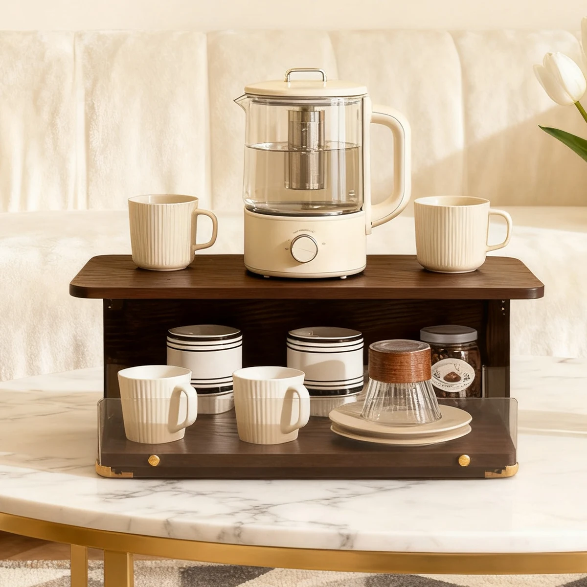 1pc Bamboo Multi-Layer Coffee Rack For Home Cafe & Pantry, Organizes Coffee Makers & Mugs.
1pc Bamboo Multi-Layer Coffee Rack For Home Cafe & Pantry, Organizes Coffee Makers & Mugs.