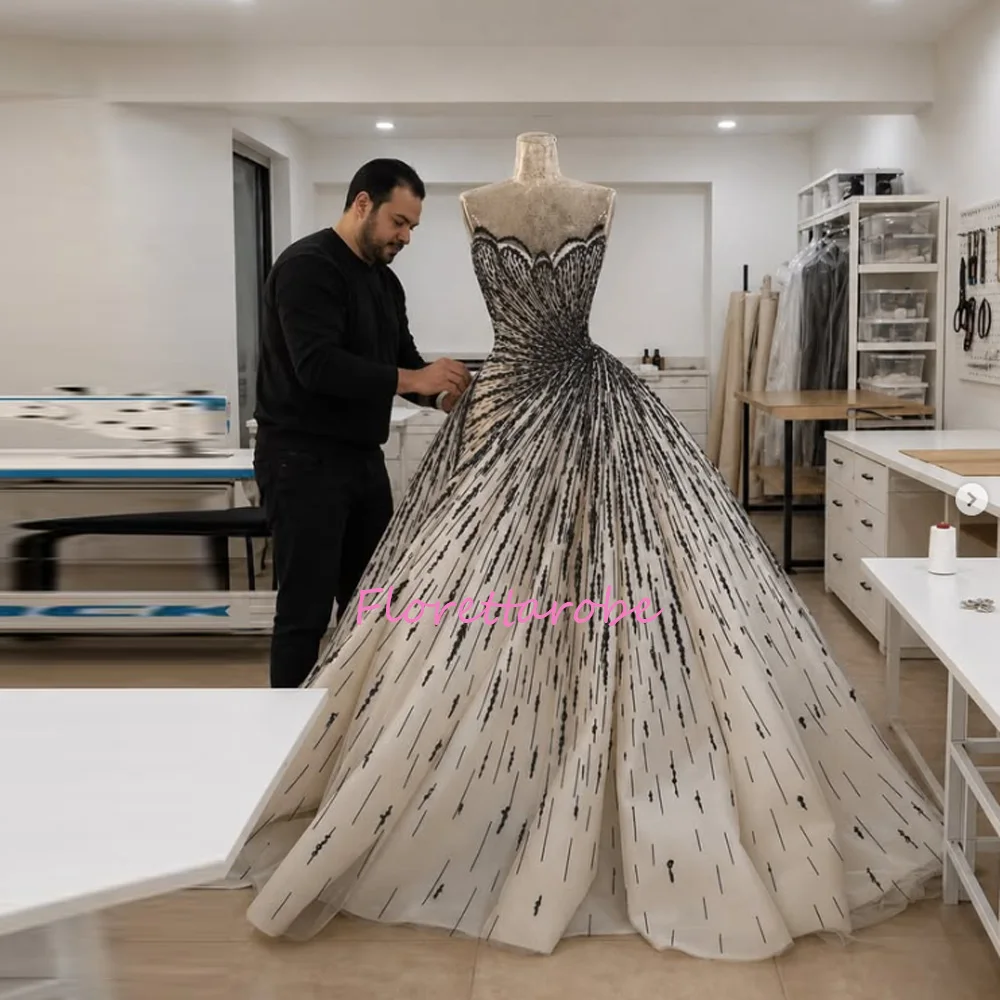 Exquisite Ball Gown Prom Dresses Strapless Luxury Beads Sequins Evening Dress Customized Strapless Sexy Wedding Gowns
Exquisite Ball Gown Prom Dresses Strapless Luxury Beads Sequins Evening Dress Customized Strapless Sexy Wedding Gowns