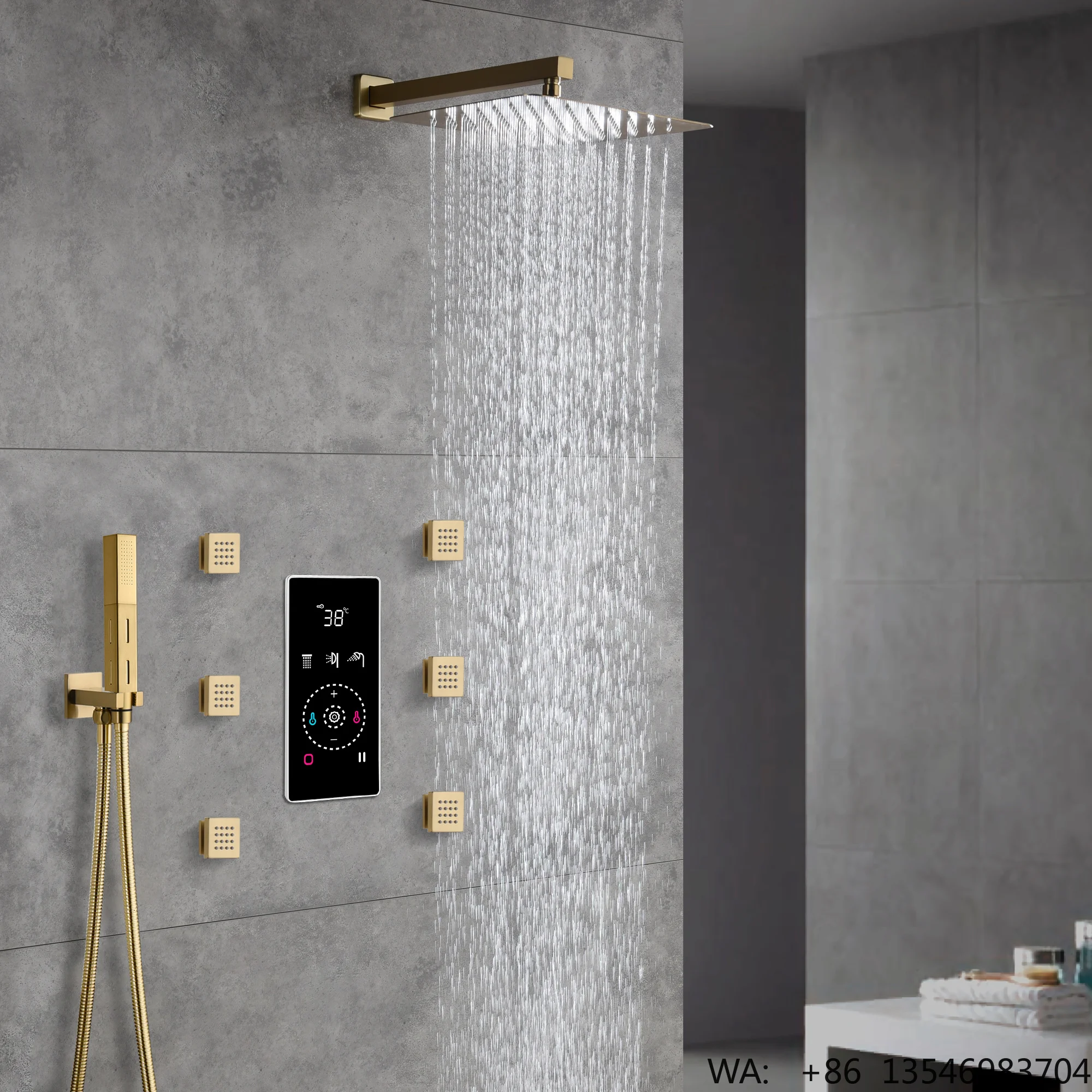 Touch Digital Display Smart Panel Shower 3 Functions Shower Faucet 2 Functions Showerhead Smart Home Shower
Touch Digital Display Smart Panel Shower 3 Functions Shower Faucet 2 Functions Showerhead Smart Home Shower