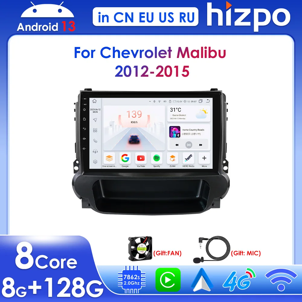 4G LTE Octa Core 2Din 9Inch Car Multimedia Player GPS Navigation Support DSP Carplay Android Auto for Chevrolet Malibu 2012-2015
4G LTE Octa Core 2Din 9Inch Car Multimedia Player GPS Navigation Support DSP Carplay Android Auto for Chevrolet Malibu 2012-2015