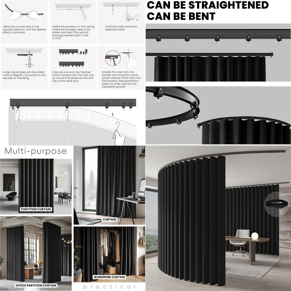 Набор штор для зонирования помещения с функцией затемнения и потолочным карнизом, 106 ш x 96 д (дюймов)
Набор штор для зонирования помещения с функцией затемнения и потолочным карнизом, 106 ш x 96 д (дюймов)