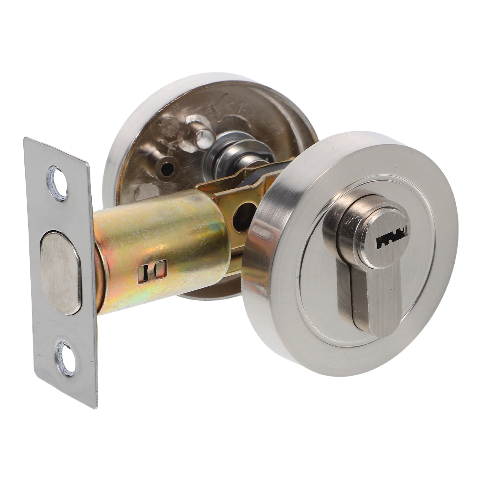 Circular Door Lock Zinc Alloy Silver Single Cylinder Deadbolt Smooth Surface Residential Security Hidden Bolt Locks For Doors
Circular Door Lock Zinc Alloy Silver Single Cylinder Deadbolt Smooth Surface Residential Security Hidden Bolt Locks For Doors