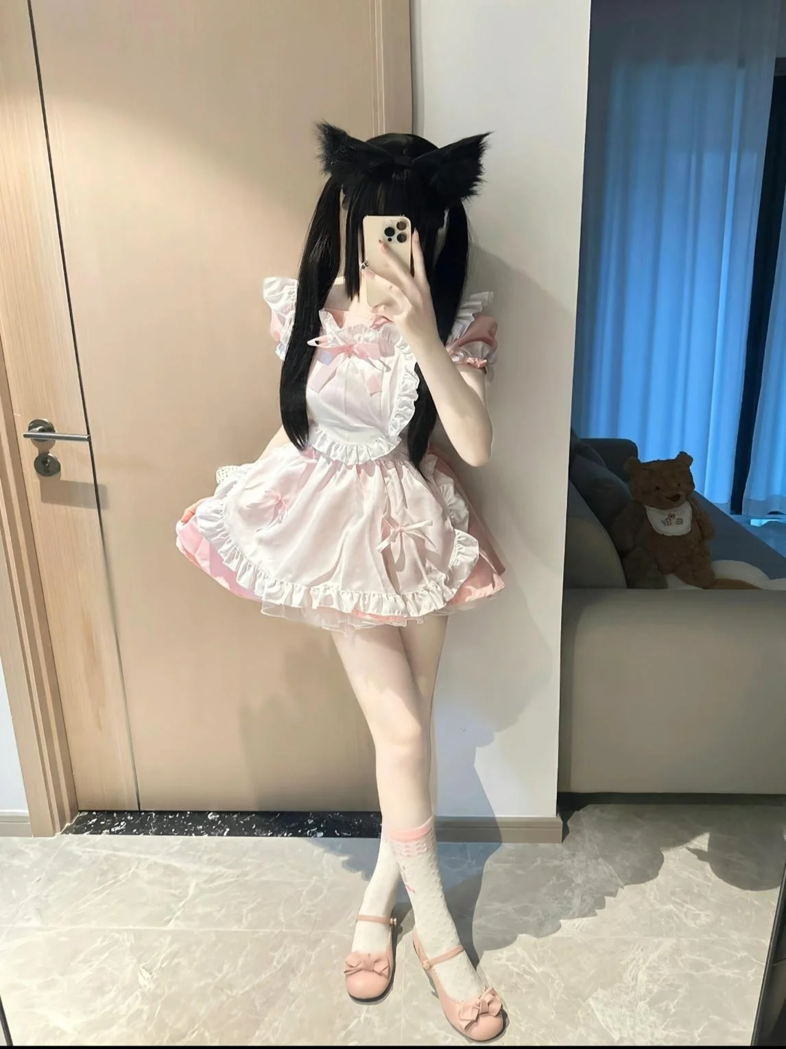 Cute Pink Heart Princess Dress Maid Uniform Lolita Style Short Sleeve High Waist A-Line Doll Dress for Sweet Girls
Cute Pink Heart Princess Dress Maid Uniform Lolita Style Short Sleeve High Waist A-Line Doll Dress for Sweet Girls