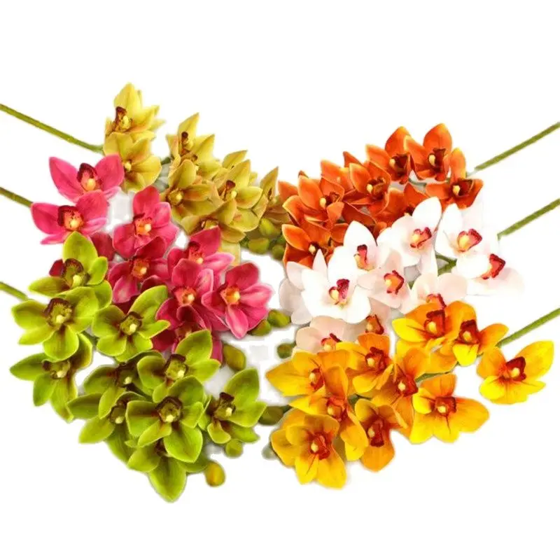7pcs Good Quality Chinese Cymbidium Orchid 10 heads Artificial Real Touch Orchids for Wedding Centerpieces Decorative Flowers
7pcs Good Quality Chinese Cymbidium Orchid 10 heads Artificial Real Touch Orchids for Wedding Centerpieces Decorative Flowers