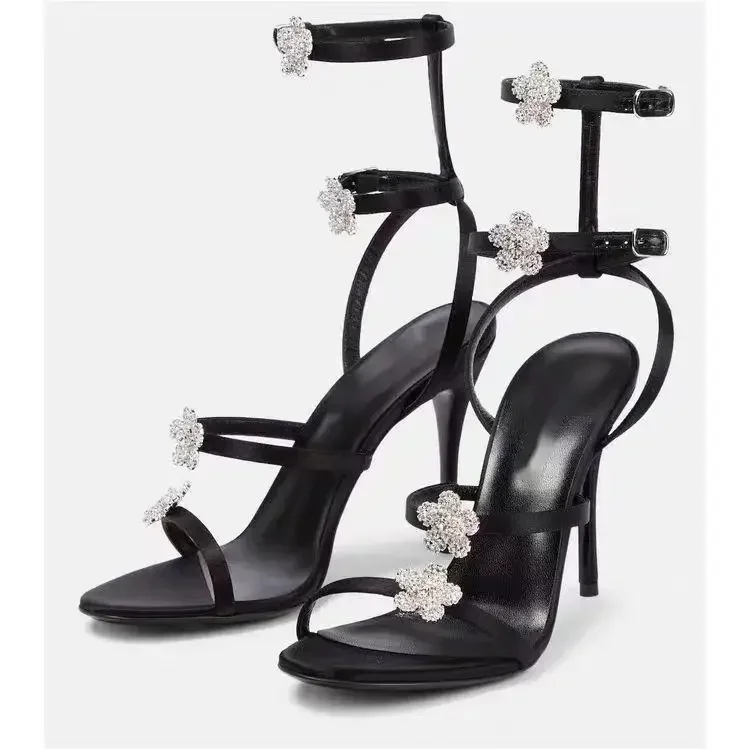 Floral Rhinestone One-Strap High Heels Anti-Drop Open-Toe Stiletto Sandals Leather Custom Large Size Women Sexy Shoes Sandalias
Floral Rhinestone One-Strap High Heels Anti-Drop Open-Toe Stiletto Sandals Leather Custom Large Size Women Sexy Shoes Sandalias