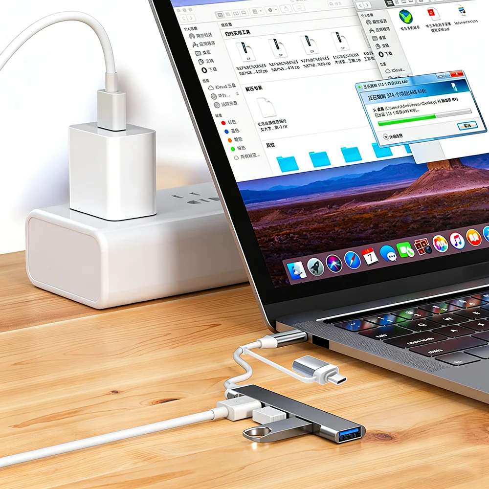 4-in-2 USB 3.0 HUB 5Gbps Transmission USB C HUB TYPE-C to USB Splitter USB C Docking Station OTG Adapter For Laptop
4-in-2 USB 3.0 HUB 5Gbps Transmission USB C HUB TYPE-C to USB Splitter USB C Docking Station OTG Adapter For Laptop