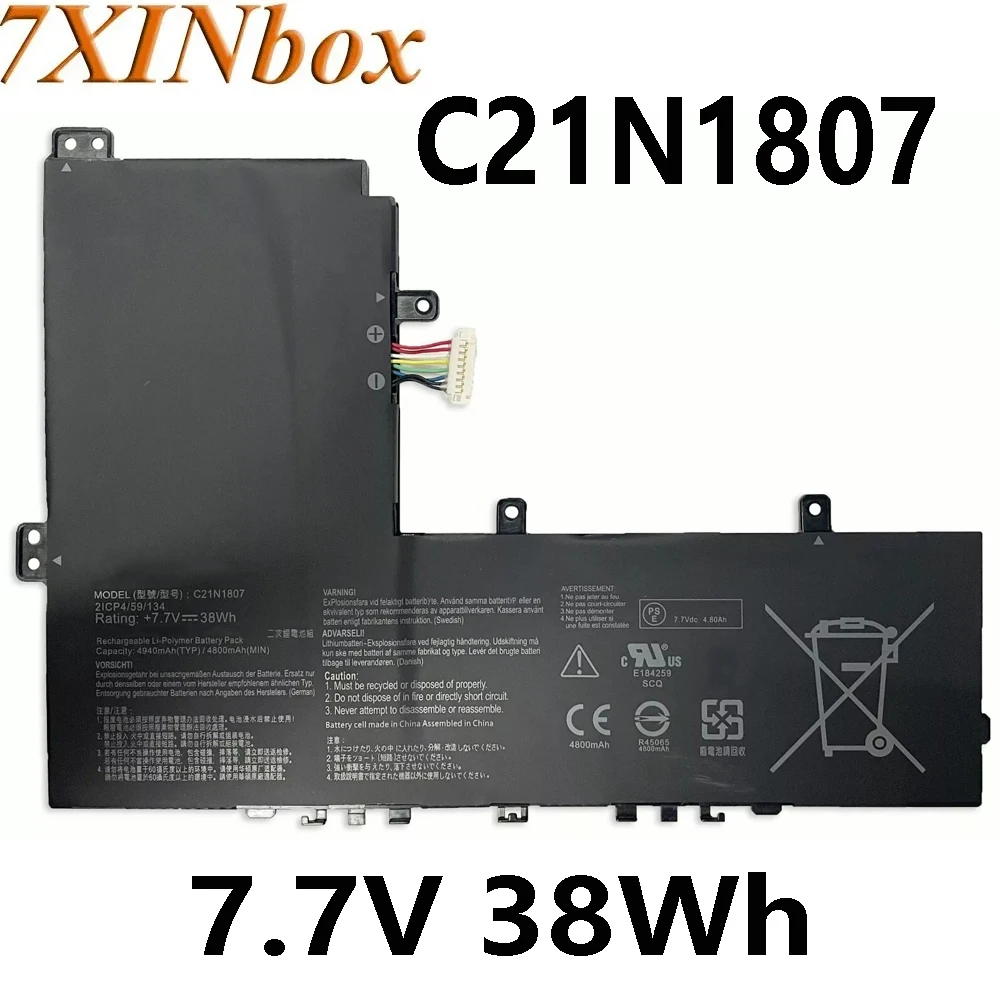 7XINbox C21N1807 7,7 В 38 Втч аккумулятор для ноутбука Asus VivoBook E12 E203NA-FD020TS E203NA-FD026T C223NA-1A ChromeBook C223NA
7XINbox C21N1807 7,7 В 38 Втч аккумулятор для ноутбука Asus VivoBook E12 E203NA-FD020TS E203NA-FD026T C223NA-1A ChromeBook C223NA