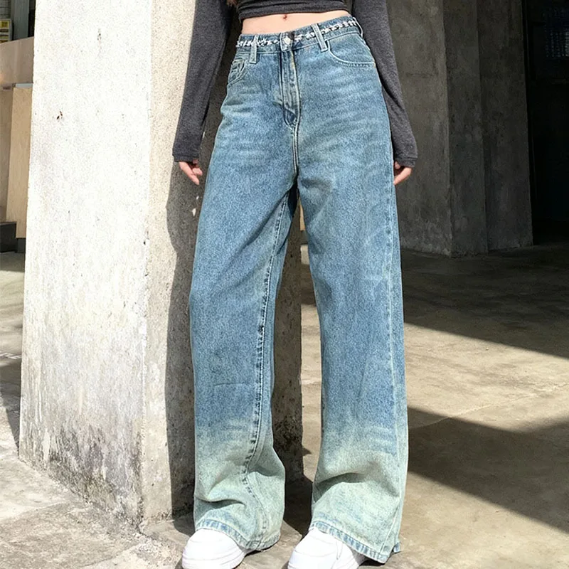 2753 Осенние женские джинсы Y2K 2023, светло-голубые широкие джинсовые брюки с градиентом, струящиеся брюки с высокой талией в американском стиле
2753 Осенние женские джинсы Y2K 2023, светло-голубые широкие джинсовые брюки с градиентом, струящиеся брюки с высокой талией в американском стиле