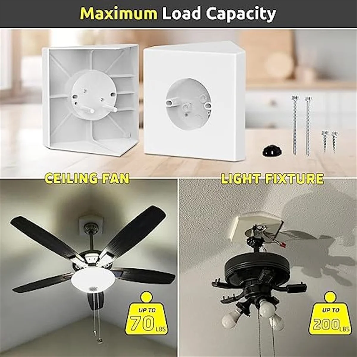New 2pcs Ceiling Fan Mounting Box,Ceiling Fan Mounting Bracket,Ceiling Fan Mounting Kit,Fan Mounting Bracket FB900-1
New 2pcs Ceiling Fan Mounting Box,Ceiling Fan Mounting Bracket,Ceiling Fan Mounting Kit,Fan Mounting Bracket FB900-1
