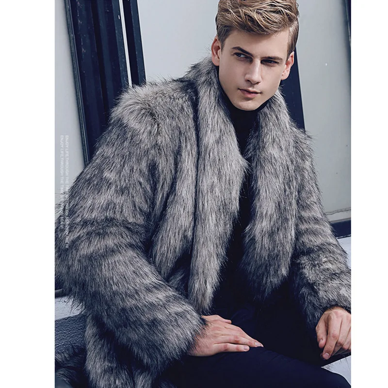 Turn Down Collar Faux Fur Spliced Solid Men Coats Cardigan Loose Fit Jacket Slight Strech 2025 High Street Autumn Pockets
Turn Down Collar Faux Fur Spliced Solid Men Coats Cardigan Loose Fit Jacket Slight Strech 2025 High Street Autumn Pockets