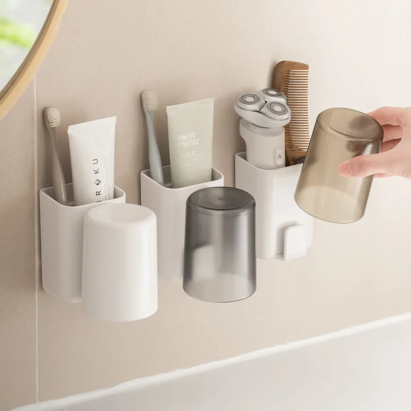 Wall Mounted Toothbrush Holder No Drill Mouthwash Cup Toothpaste Dispenser Storage Bathroom Facial Cleanser and Razor Organizer
Wall Mounted Toothbrush Holder No Drill Mouthwash Cup Toothpaste Dispenser Storage Bathroom Facial Cleanser and Razor Organizer