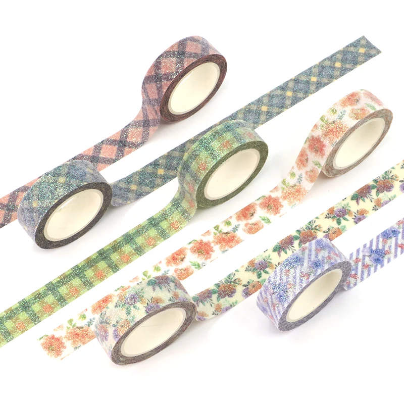 Wholesale 10PC Deco Glitter Floral Plaid WashiTapes Set for Scrapbooking Planner Adhesive Masking Tape Cute Stationery Supplies
Wholesale 10PC Deco Glitter Floral Plaid WashiTapes Set for Scrapbooking Planner Adhesive Masking Tape Cute Stationery Supplies