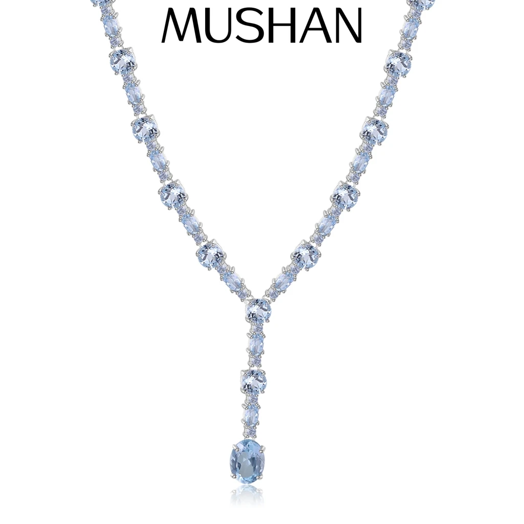 MUSHAN Bespoke Jewelry 925 Sterling Silver Necklace Lab Blue Sapphire Round Party Wear for Women 18K Gold Plated Anniversary
MUSHAN Bespoke Jewelry 925 Sterling Silver Necklace Lab Blue Sapphire Round Party Wear for Women 18K Gold Plated Anniversary